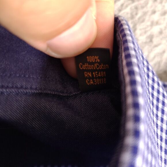 Ben Sherman Shirt Mens Medium Blue Plaid Gingham‎ Button Down Long Sleeve - Picture 11 of 13